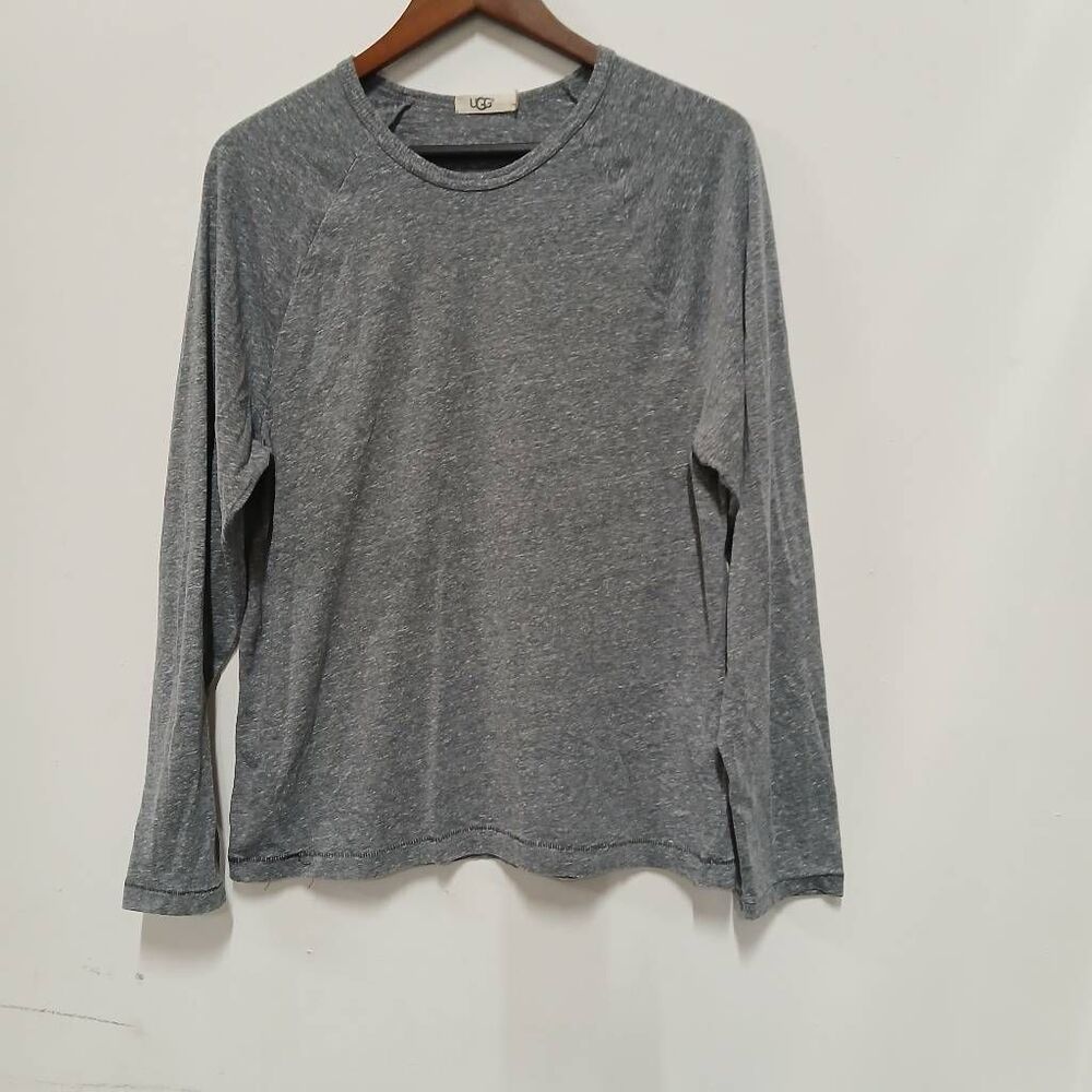 Ugg Mens medium Tshirt lightweight cotton longsleeve crewneck classic gray